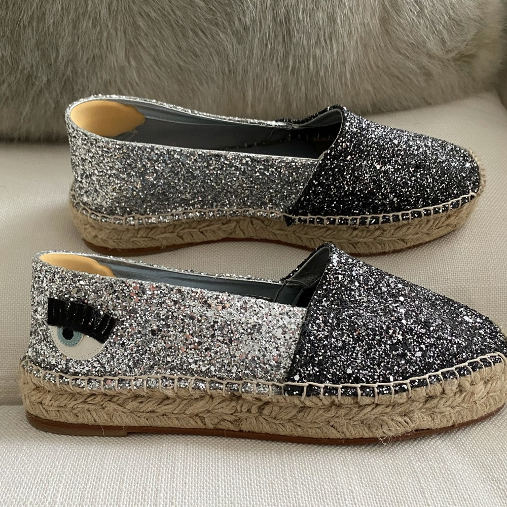 Chiara ferragni glitter espadrille
